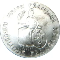 2 Francs Essai aluminium, flat rim