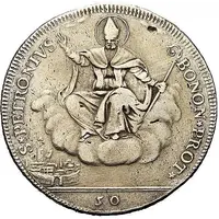 1/2 Scudo Romano - Pius VI St. Petronius facing
