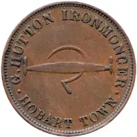 1/2 Penny - G. Hutton Hobart Town, Tasmania