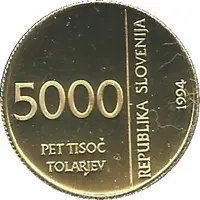 5000 Tolarjev Monetary Institute of Slovenia