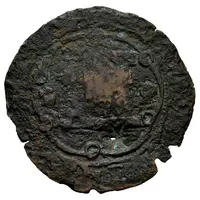 4 Maravedis - Joanna and Charles I Countermarked palm leaf without stem