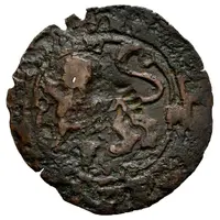 4 Maravedis - Joanna and Charles I Countermarked palm leaf without stem