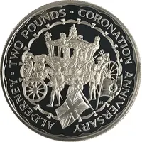 2 Pounds - Elizabeth II Coronation Jubilee, Silver Proof Issue