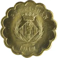 25 Centimes - Chambre Syndicale des Commerçants - Perpignan [66] Brass