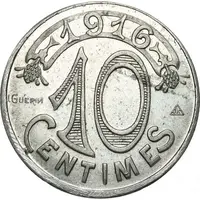 10 Centimes - Chambre de Commerce - Marseille [13] Aluminium Pattern