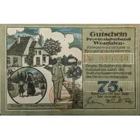 75 Pfennig Provinzialverband Westfalen Kriegsbeschädigter und Kriegerhinterbliebener