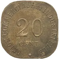 20 Centimes - Union Commerciale et Industrielle - Vincennes [94] Brass