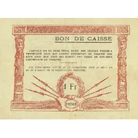 1 Franc penal text in 4 lines on reverse
