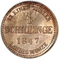 4 Schillinge - George Copper pattern strike