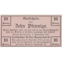 10 Pfennig Cröllwitzer Actien-Papierfabrik