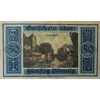 50 Pfennig Handelskammer, 'Pfennig' on obverse