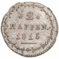 2 Rappen - wreath from top to bottom