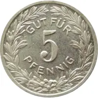 5 Pfennig - Pforzheim B.H. Mayers Hof-Kunst-Präge Anstalt
