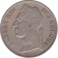 1 Franc - Albert I French text
