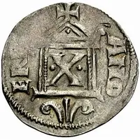 Denier - Pilgrim and emperor Conrad II Andernach mint, temple with X