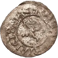 1 Pfennig - Wolter von Plettenberg and Jasper Linde Riga, one shield, smooth bottom with left half shaded