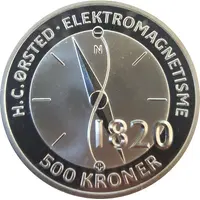 500 Kroner - Margrethe II H.C. Ørsted - Electromagnetism