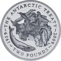 2 Pounds - Elizabeth II Antarctic Treaty, Silver