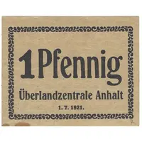 1 Pfennig Überlandzentrale Anhalt