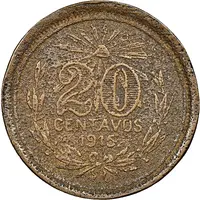 20 Centavos Pointed wings, Cast