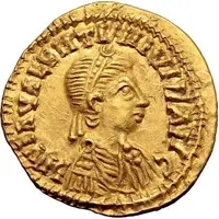 Tremissis in the name of Valentinian III, without panels