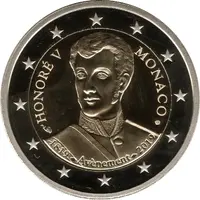 2 Euros - Albert II Prince Honoré V