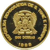 1000 Dobras Empress Elizabeth of Austria, Gold