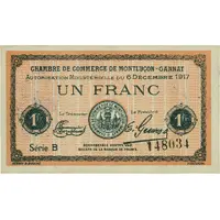 1 Franc - Chambre de Commerce de Monluçon-Gannat 03