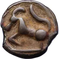 Potin with large helmeted head and smooth headband