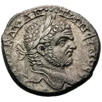 Tetradrachm - Caracalla ΔΗΜΑΡΧ ЄΞ ΥΠΑΤΟC ΤΟ Δ
