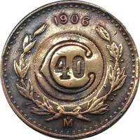 40 Centavos Toluca - Countermarked