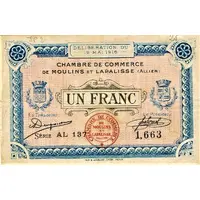 1 Franc - Chambre de Commerce de Moulins et Lapalisse 03