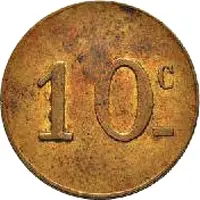 10 Centimes - Bourdon Entrepeneur - Tunis Countermarked '2'