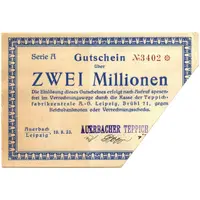 2 000 000 Mark Teppichfabrikzentrale