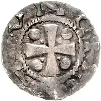 Denier - Willigis and emperor Otto III