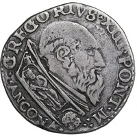 1 Testone - Gregory XIII ANCONA below bust