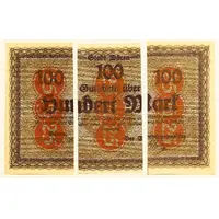 25 Pfennig 3 x dissected from 100 Mark