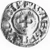 Denier - Raimbert with emperor Conrad II