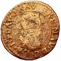 Denier Tournois - Frédéric-Maurice de la tour d'Auvergne three Lilies