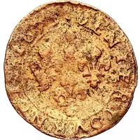 Denier Tournois - Frédéric-Maurice de la tour d'Auvergne three Lilies