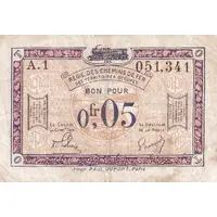 5 Centimes Régie des Chemin de Fer en Territoires Occupés