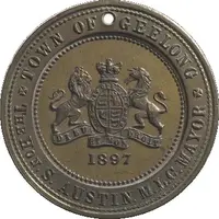 Medal - Diamond Jubilee Queen Victoria - Geelong, Victoria Event Souvenir