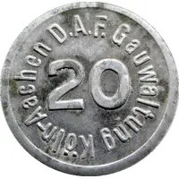 20 Pfennig - D.A.F. Gauwaltung Köln-Aachen Köln