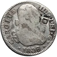 2 Reales Countermark on Spain - Seville 2 Reales KM# 430.2