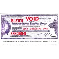 100 Deutsche Mark American Express Travelers Cheque; Specimen