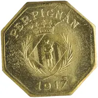 10 Centimes - Chambre Syndicale des Commerçants - Perpignan [66] Brass