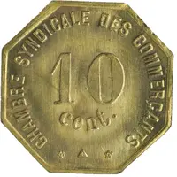 10 Centimes - Chambre Syndicale des Commerçants - Perpignan [66] Brass