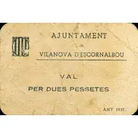 2 Pesetas Vilanova d'Escornalbou