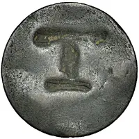 11/2 Pence Black Dog, T countermark on French 2 sous