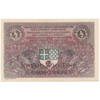 2 Krune overprint on 1/2 Dinara